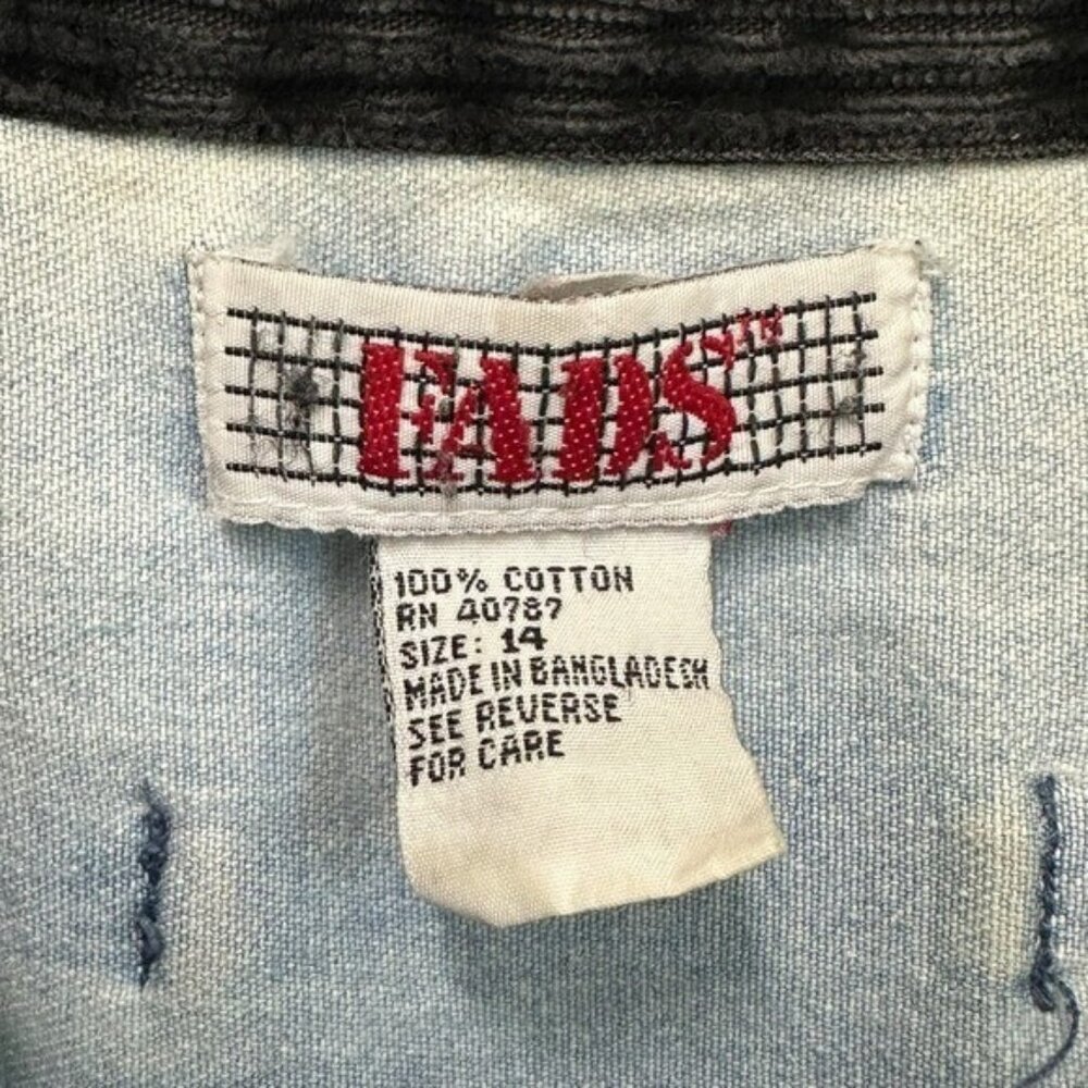 Vintage Fads 14 Jean Shirt Dress Long Sleeve Light Wash Denim Button Down Maxi - Picture 5 of 8